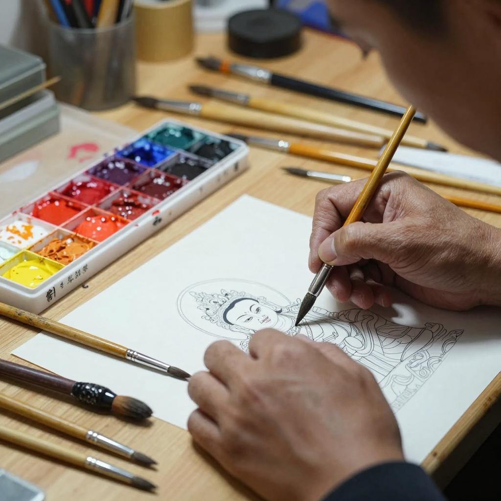 镌刻在唐卡中的红色记忆